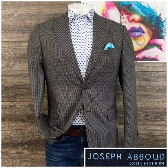 Joseph Abboud Mens Blazer Sport Coat Two Button Casual Jacket Size 40R Wool Silk - Picture 1 of 13